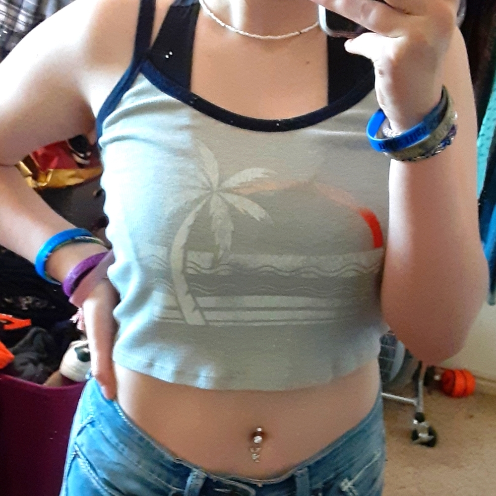 Palm tree crop top